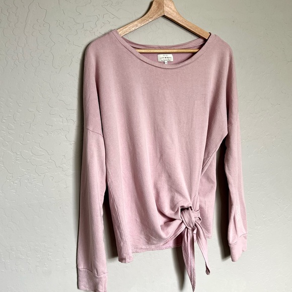 Lucky Brand Pink Tied Lightweight Sweatshirt - Picture 5 of 7